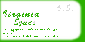 virginia szucs business card